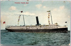 1912 Steamer North Star Passenger Steam Ship Transatlantic Voyages, Old Postcard