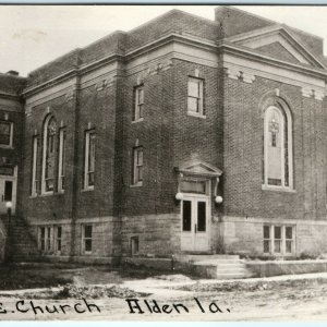 c1920s Alden, Iowa RPPC Methodist Episcopal Church Real Photo PC ME IA Falls A27