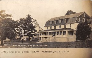 J59/ Munising Michigan RPPC Postcard c1910 Hotel Williams Grand Island 351