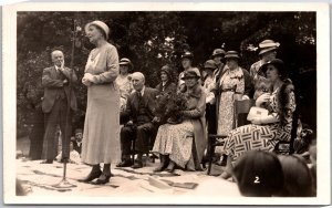 Fete At Lady Glamush, Dazzling Dresses, Extravagant Hairstyle, RPPC Postcard