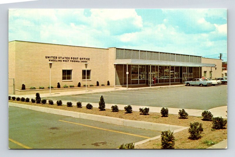 Wheeling West Virginia United States Post Office Streetview Chrome Postcard