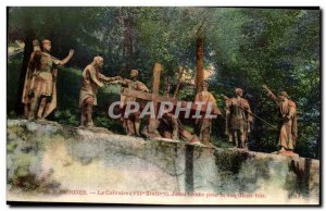 Old Postcard Lourdes Calvary Jesus Tomb For the second time