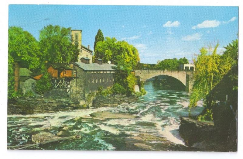 Keeseville NY Ausable River Keystone Arch Bridge 1973 Chrome