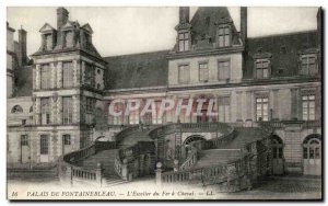 Old Postcard Palais De Fontainebleau L & # 39Escalier Du Fer A Cheval