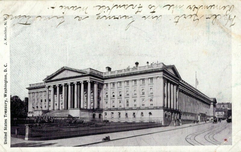 United States Treasury Washington D.C. Posted Vintage Undivided Back Post Card