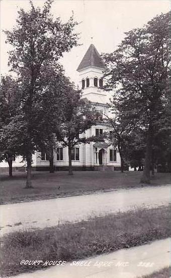 Wisconsin Shell Lake Court House 1947 Real Photo