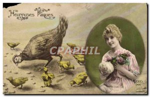 Old Postcard Fantasy Easter Chicks