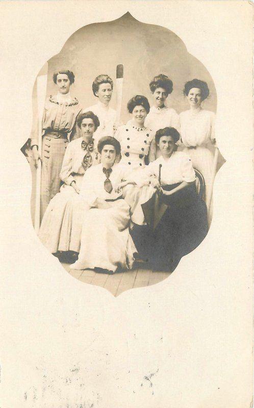 1909 Highlands New Jersey Women Group Photo RPPC real photo postcard 10500