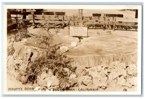 Knott's Berr Farm Buena Park California CA Redwood Tree Sign RPPC Photo Postcard