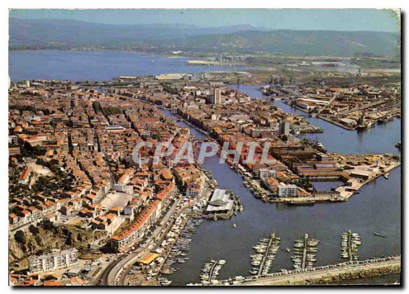 Modern Postcard Sete Aerial view of the city and its canals