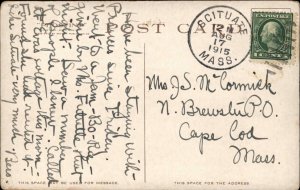 Scituate Massachusetts MA Lumber Schooner at Wharf c1910 Postcard 