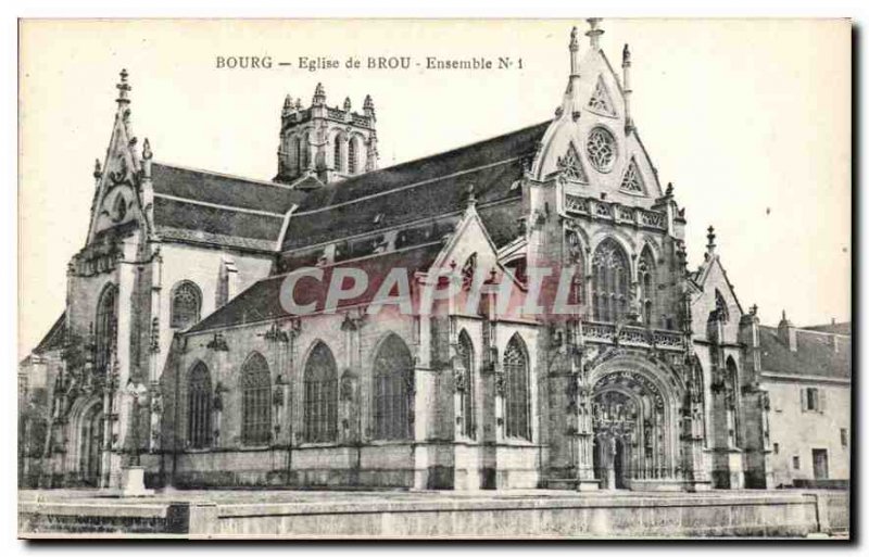 Postcard Old Brou Church Bourg Set 1