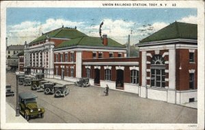 Troy New York NY Train Station Depot c1900s-20s Postcard