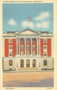 RUTLAND, VT Vermont  COURT HOUSE & POST OFFICE  Courthouse  c1940's Postcard