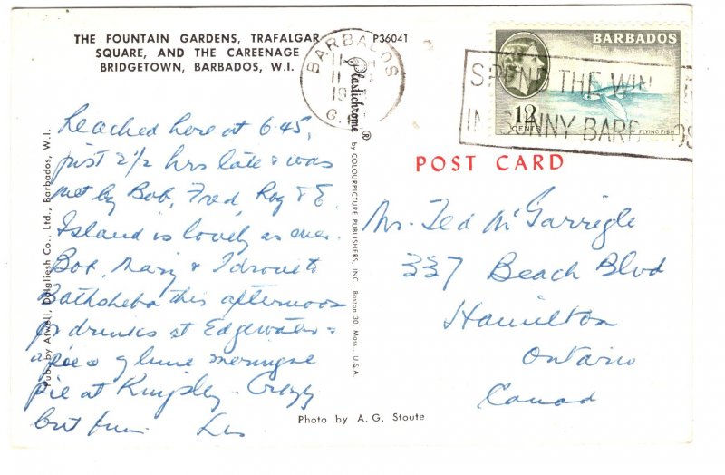 Trafalgar Square, Bridgetown, Barbados, Used 1984