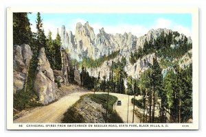 Cathedral Spires Switchback Needles Road State Park Black Hills S. D. Postcard