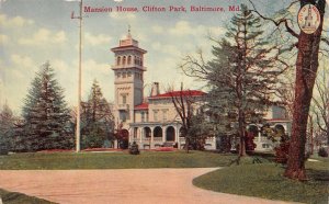 MANSION HOUSE CLIFTON PARK BALTIMORE MARYLAND POSTCARD (c. 1910)