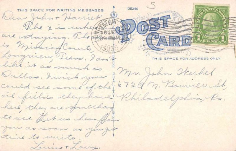 Longview Texas Mission Courts Vintage Postcard AA12666