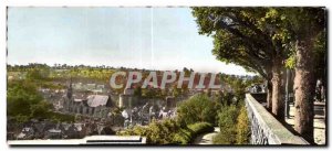 Old Postcard Fougeres Panorama Public Garden