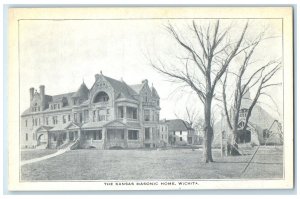 c1920's The Kansas Masonic Home Building Exterior Wichita Kansas KS Postcard