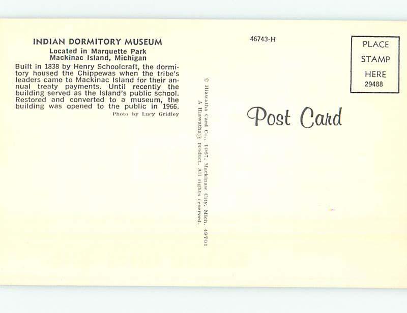 Unused Pre-1980 MUSEUM SCENE Mackinac Island Michigan MI hr0316@