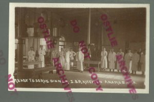 Anamosa IOWA RPPC c1910 CONVICTS Prison PRISONERS Working Kitchen REFORMATORY