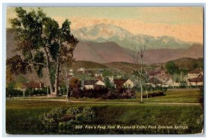 c1910 Pike's Peak Monument Valley Park Field Colorado Springs Colorado Postcard 