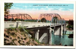 Postcard MO Poplar Bluff Current River Bridge