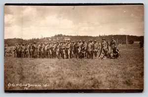 RPPC  1911  US Army Infantry Company G  Camp Douglas  Wisconsin    Postcard