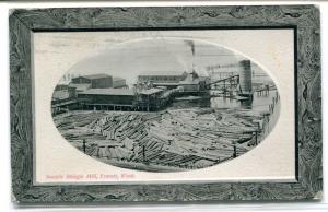 Seaside Shingle Mill Logging Industry Everett Washington 1913 postcard