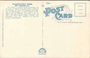 Vtg 1920s Washington's Tomb Mt Vernon Virginia VA Postcard