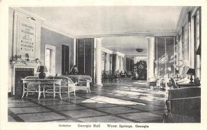 Georgia Ga Postcard Old WARM SPRINGS Georgia Hall Interior Humanitarian Cause