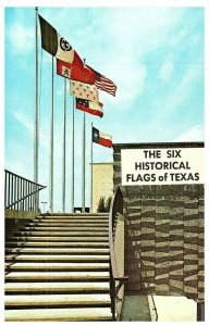 Six Flags Over Texas the Six Historical Flags Postcard