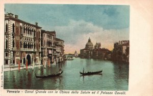 Vintage Postcard 1910s Canal Grande Chiesa della Salute Palazo Cavalli Venice IT