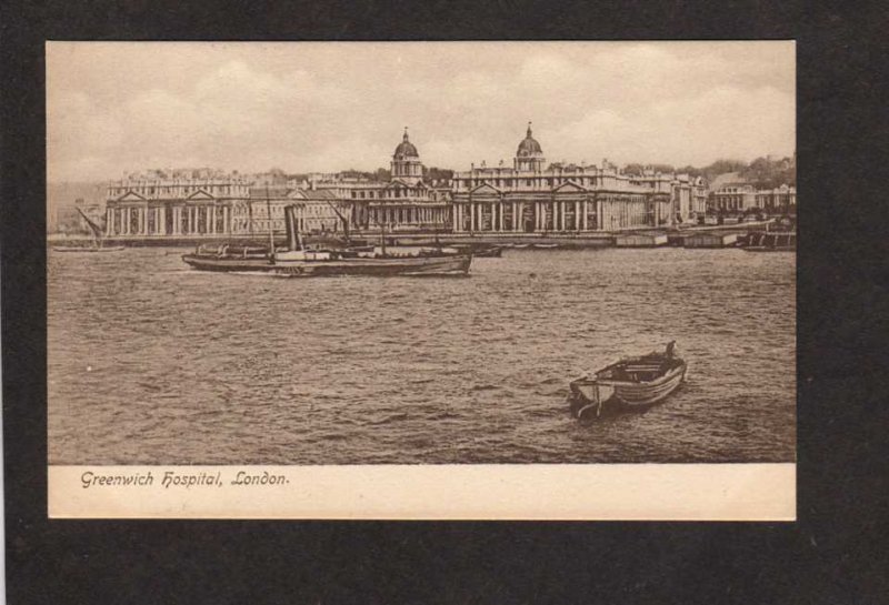 UK Greenwich Hospital Steamer Steamship Steam Ship London England Postcard