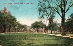 New Haven CT-Connecticut, 1912 Yale College Campus Building, Vintage Postcard