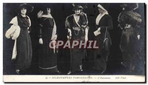 Old Postcard Paris Fashion Silhouettes L & # 39automne Women