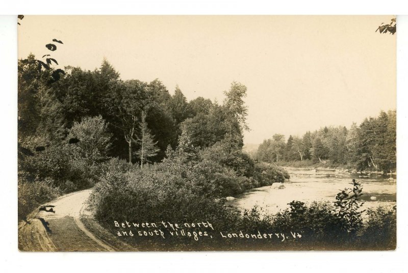 VT - Londonderry. Between the North & South Villages ca 1908  RPPC