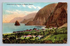 UNITED STATES LEPROSARIUM MOLOKAI SCHOFIELD BARRACKS TO ILLINOIS POSTCARD 1918