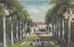 Florida Miami Widener Fountain and Club House Lawn Hialeah Park 1940 Curteich