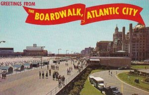 New Jersey Atlantic City Greetings From The Boardwalk View Showing The Beach