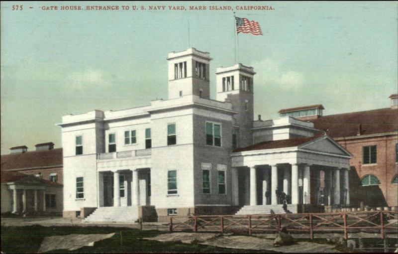 Mare Island CA Gate House Navy Yard c1910 Postcard