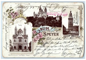 1898 Dom Und Heidenthurmchen Greetings from Speyer Germany Multiview Postcard