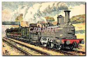 Old Postcard Train Schefer