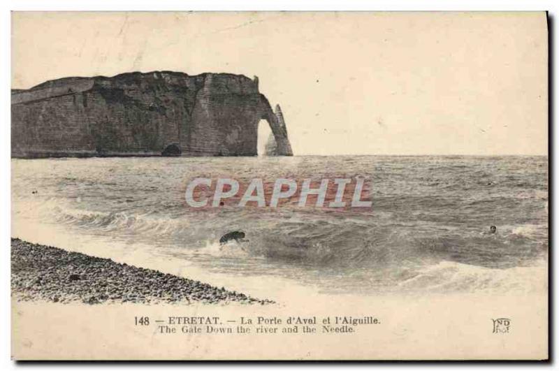 Old Postcard Etretat La Porte D & # & # 39aval and 39aiguille