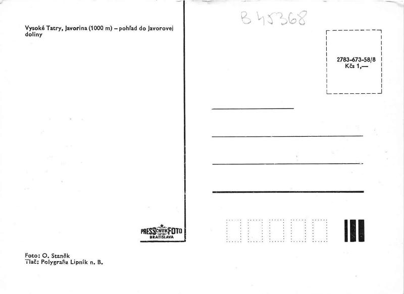 B45368 Vysoke Tatry Javorina  slovakia