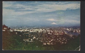 Oregon View of Portland and Mt. St. Helens pm1952 ~ Chrome