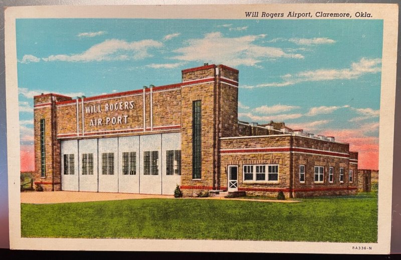 Vintage Postcard 1938 will Rogers Airport, Claremore, Oklahoma (OK)