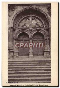 Old Postcard Saint Calais Portal & # 39Eglise Notre Dame