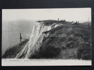 Sussex: LL.9 EASTBOURNE Beachy Head & Lighthouse shows People & Picnics c1905